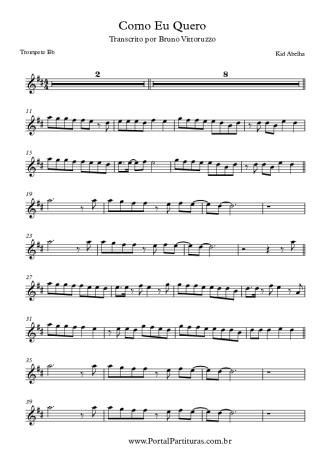 Kid Abelha Como Eu Quero score for Trumpet