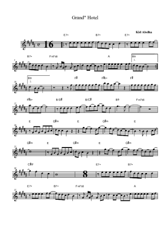 Kid Abelha Grand Hotel score for Tenor Saxophone Soprano (Bb)