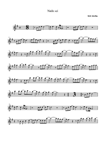 Kid Abelha Nada Sei score for Clarinet (Bb)