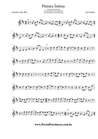 Kid Abelha  score for Alto Saxophone