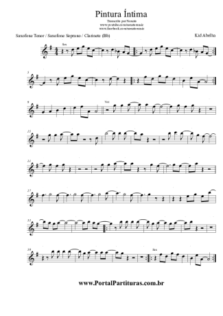 Kid Abelha Pintura Íntima score for Tenor Saxophone Soprano (Bb)