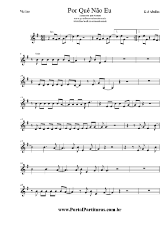 Kid Abelha Por Que Não Eu score for Violin