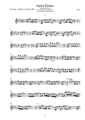 Kim O Amor Eterno score for Clarinet (Bb)
