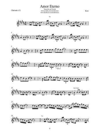 Kim O Amor Eterno score for Clarinet (C)