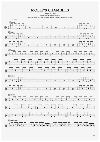 Kings Of Leon Molly´s Chambers score for Drums