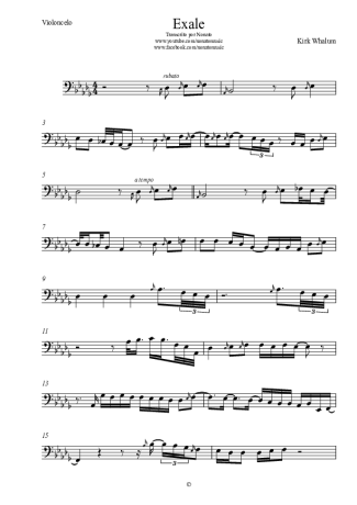 Kirk Whalum  score for Cello