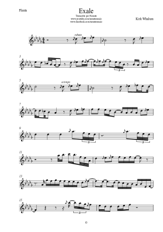 Kirk Whalum Exale (Shoop Shoop) score for Flute