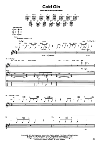 Kiss  score for Guitar