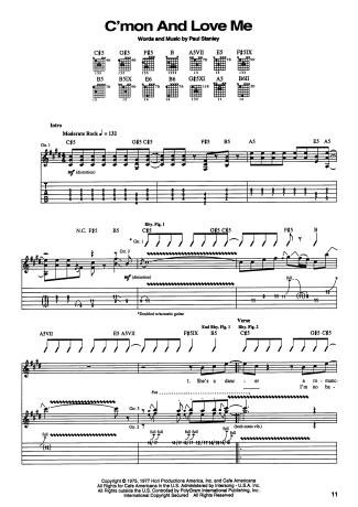 Kiss  score for Guitar