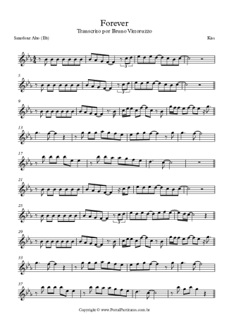 Kiss Forever score for Alto Saxophone