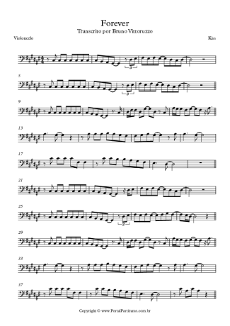 Kiss  score for Cello