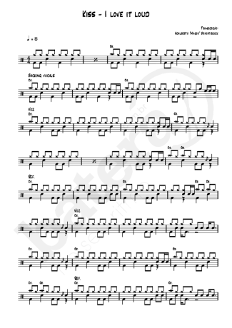 Kiss  score for Drums