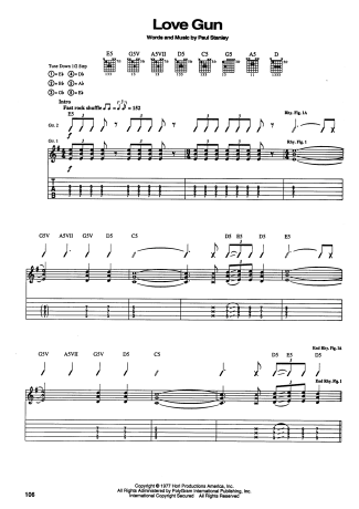 Kiss  score for Guitar