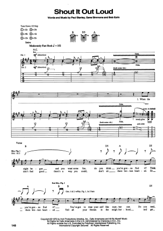 Kiss  score for Guitar