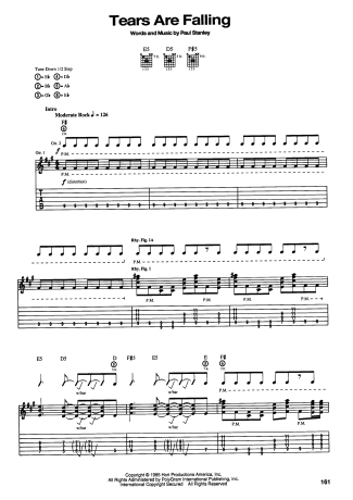 Kiss  score for Guitar