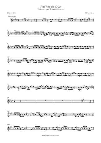 Kleber Lucas Aos Pés Da Cruz score for Clarinet (C)