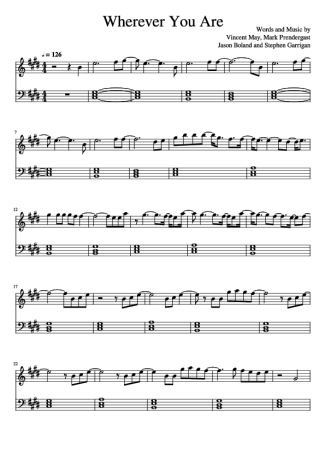 Kodaline Wherever You Are score for Piano