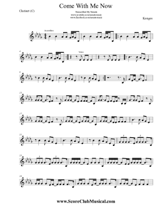 Kongos  score for Clarinet (C)