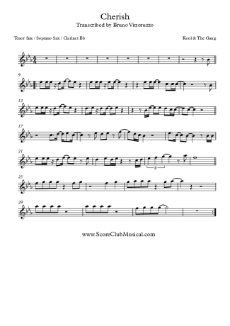 Kool & the Gang Cherish score for Tenor Saxophone Soprano (Bb)