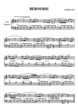 Kozeluch Bernoise score for Piano