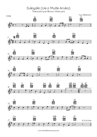Kyu Sakamoto  score for Acoustic Guitar