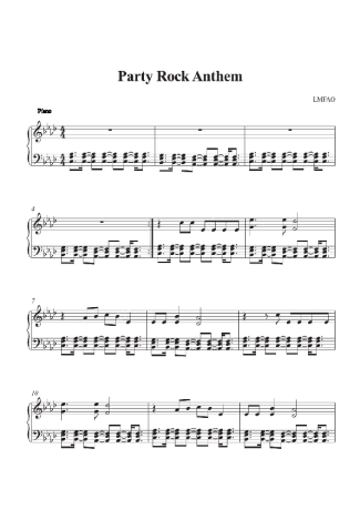 LMFAO Party Rock Anthem score for Piano