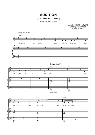 La La Land  score for Piano