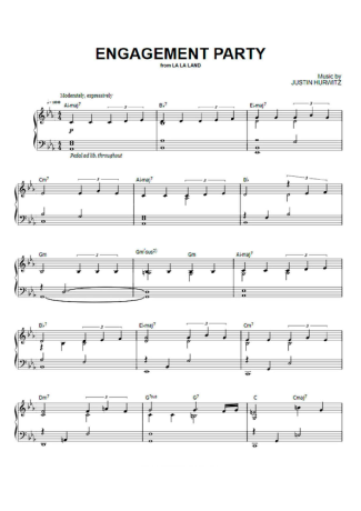 La La Land Engagement Party score for Piano