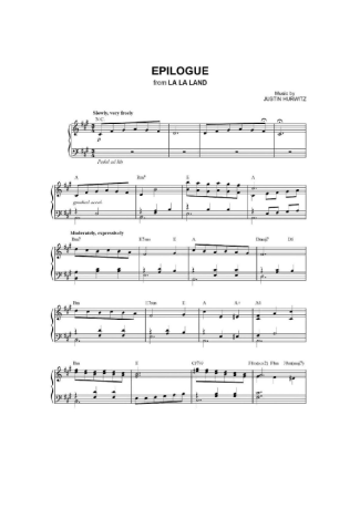 La La Land Epilogue score for Piano