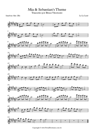 La La Land Mia & Sebastian´s Theme score for Alto Saxophone