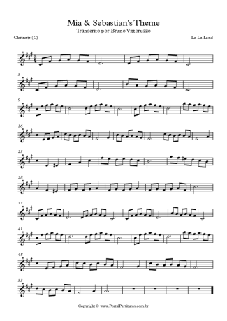 La La Land Mia & Sebastian´s Theme score for Clarinet (C)