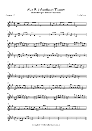 La La Land  score for Clarinet (C)