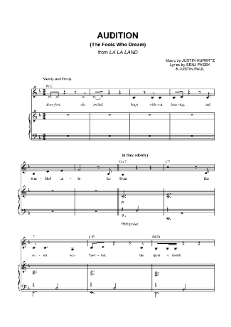 La La Land  score for Piano