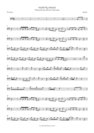 Lady Gaga Hold My Hand score for Trombone