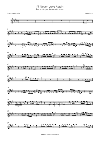 Lady Gaga  score for Alto Saxophone