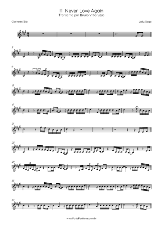 Lady Gaga  score for Clarinet (Bb)