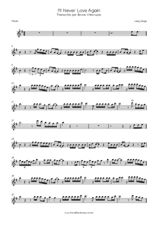 Lady Gaga I´ll Never Love Again score for Flute