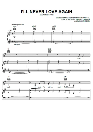 Lady Gaga  score for Piano