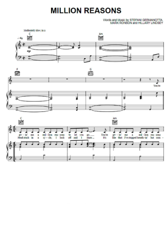 Lady Gaga  score for Piano