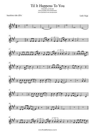 Lady Gaga Til It Happens To You score for Alto Saxophone