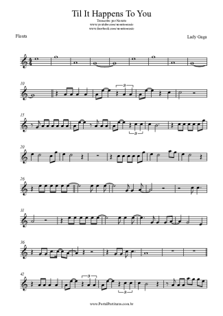 Lady Gaga Til It Happens To You score for Flute