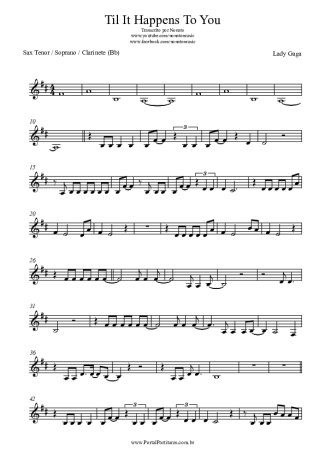 Lady Gaga  score for Tenor Saxophone Soprano (Bb)