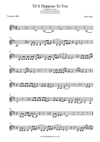 Lady Gaga Til It Happens To You score for Trumpet