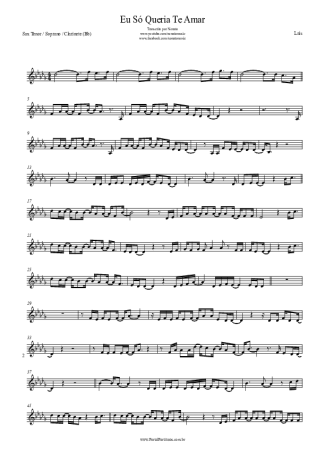 Laís Yasmin Eu Só Queria Te Amar score for Tenor Saxophone Soprano Clarinet (Bb)
