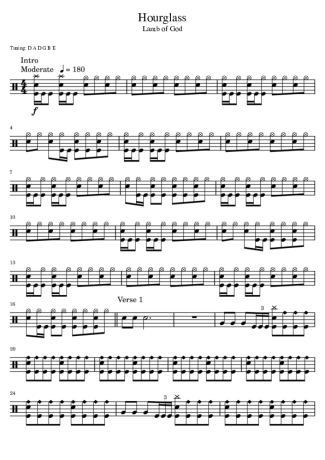 Lamb Of God Hourglass score for Drums