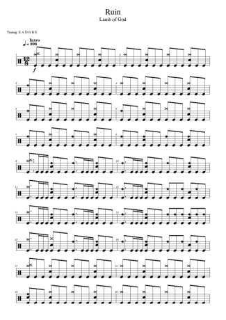 43686 Sheet music - Ruin - Drums