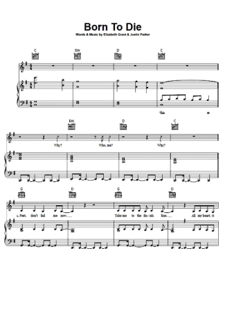 Lana Del Rey  score for Piano