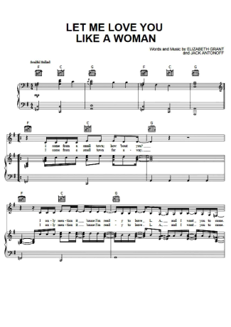 Lana Del Rey  score for Piano