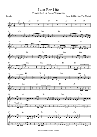 Lana Del Rey  score for Keyboard