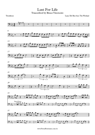 Lana Del Rey  score for Trombone